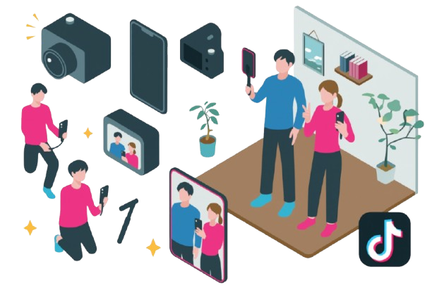 TikTok運用代行サービスのイラスト